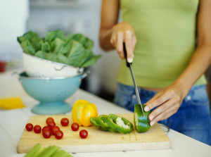 cutting vegetables